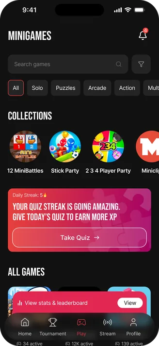 Three mobile screens from a music streaming app